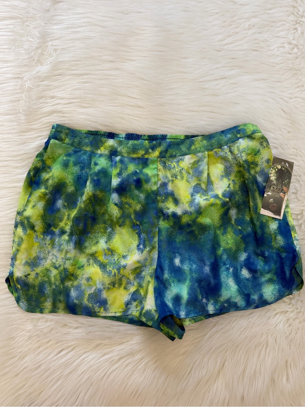 Ambar Blue/Green/Yellow Tie Dye Shorts M